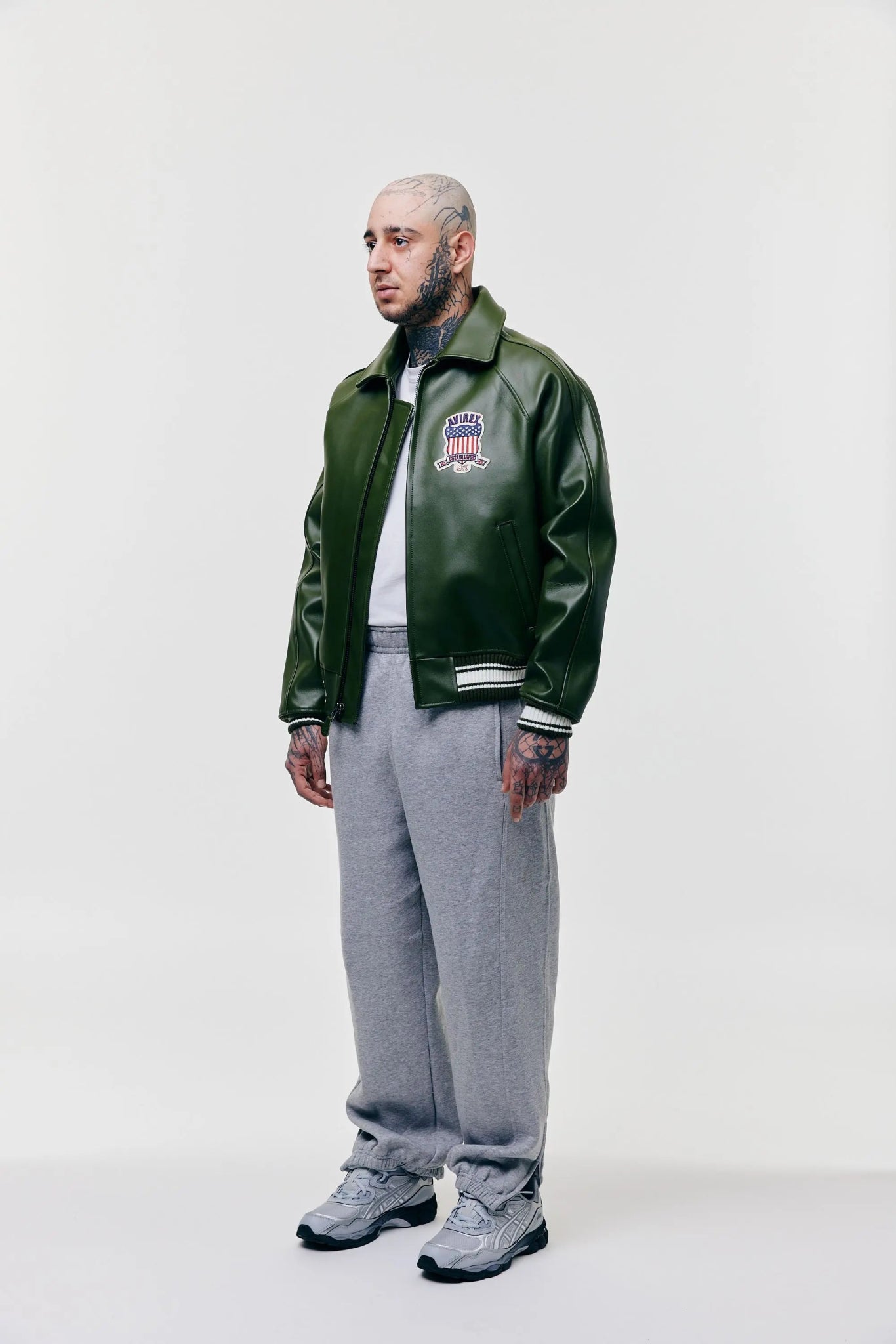 AVIREX Icon Leather Jacket - Olive