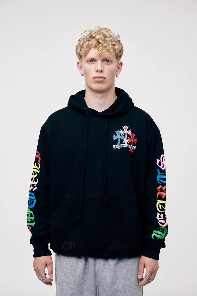 Chrome Hearts Multi Color Cross Cemetery Hoodie Black - LOOT.