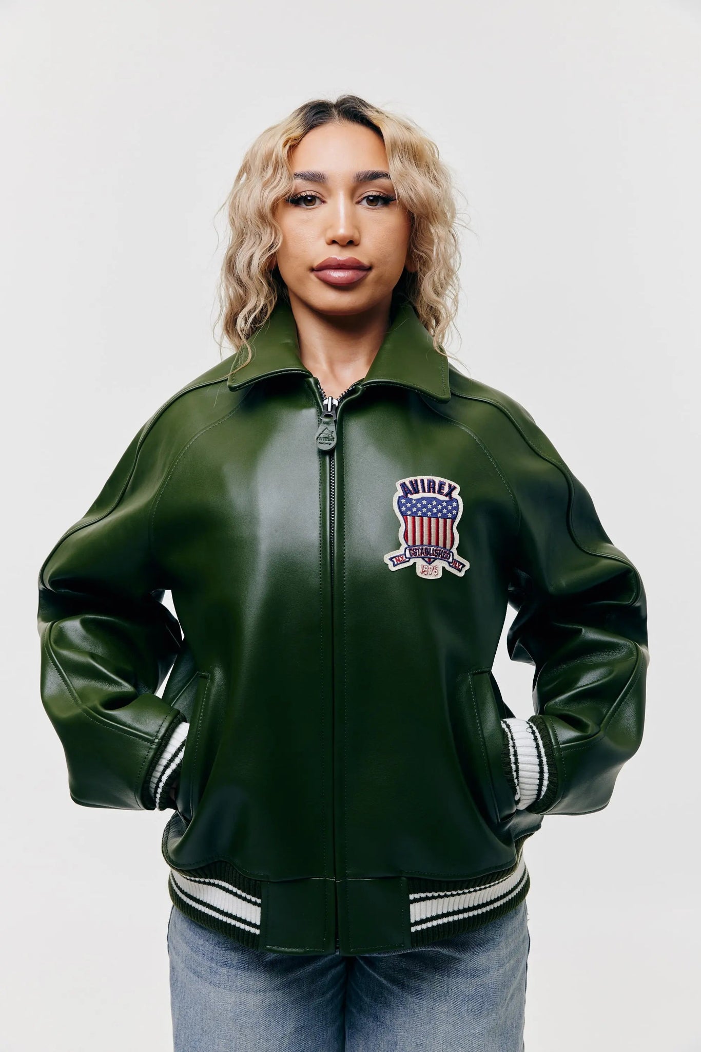AVIREX Icon Leather Jacket - Olive AVIREX Icon Leather Jacket - Olive