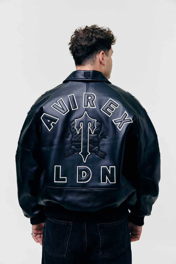 AVIREX x TRAPSTAR Lederjacke - Black - LOOT.