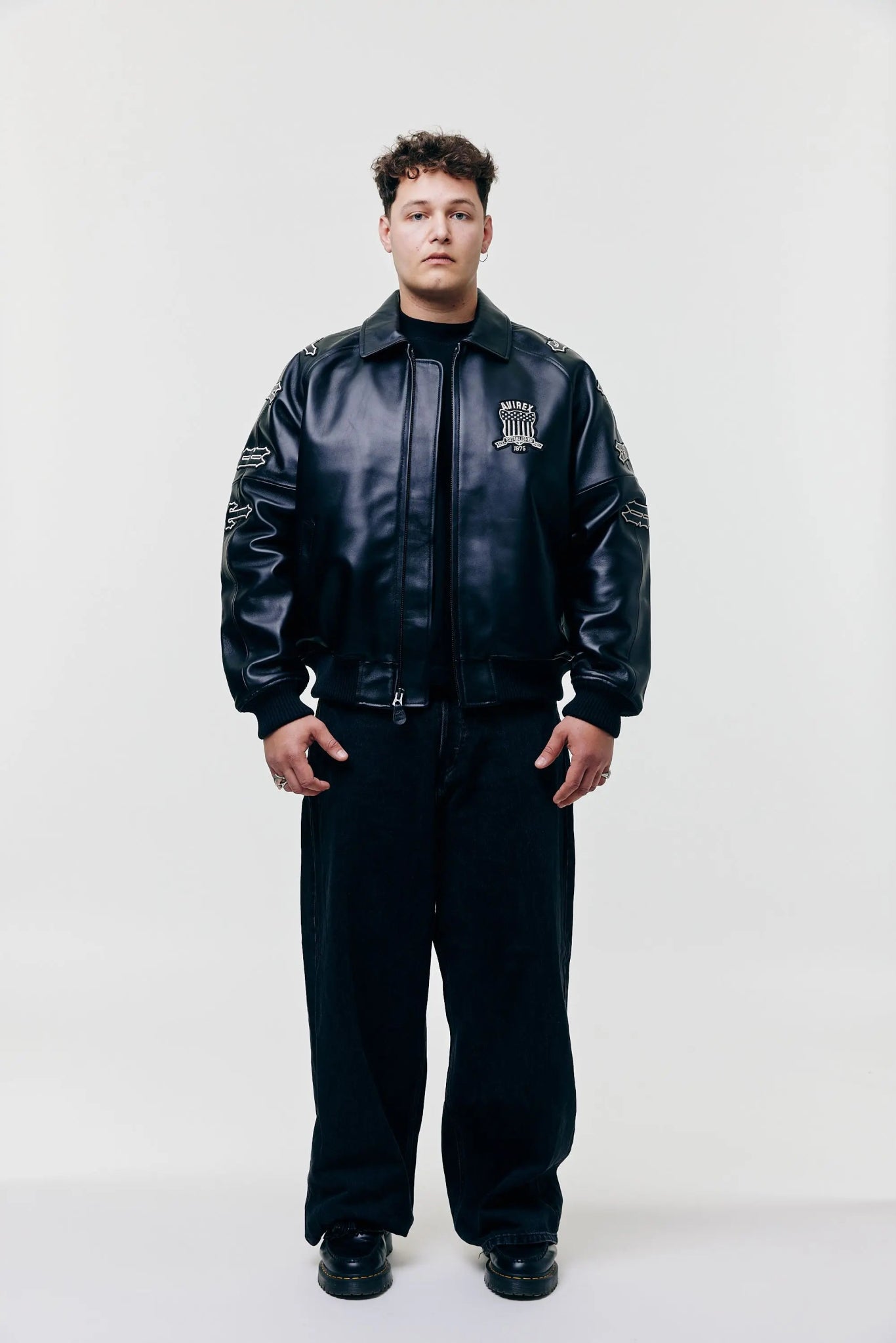AVIREX x TRAPSTAR Leather Jacket - Black AVIREX x TRAPSTAR Leather Jacket - Black