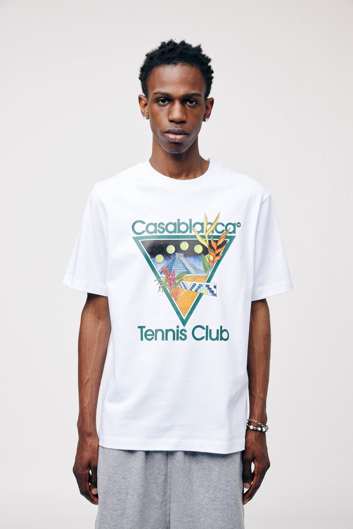 Casablanca Tennis Club Icon T-Shirt White - LOOT.